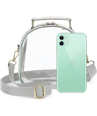 Stadium-Approved Clear Purse for Women with Rainbow Zippers - Silver - Buy Online on GoSupps.com
