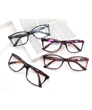 HEEYYOK 4-Pack Oversized Reading Glasses for Men & Women | Comfort Spring Hinge Clear Lens | Ideal for Reading - Buy Online on GoSupps.com