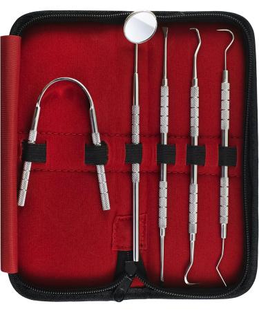 MACS Dentist Prepared Tools Kit - High-Grade Stainless Steel Dental Hygiene Set | Pick Floss Tarter Scraper & More - Ship Internationally - Buy Online on GoSupps.com