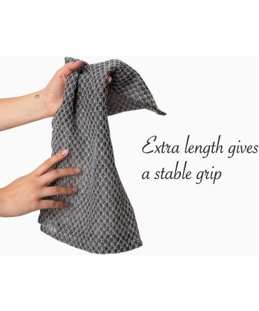 Sima Japanese Exfoliating Washcloth Towel - Dual-Sided Body Scrubber for Gentle Exfoliation - Hexagon Fibers for Smooth Skin - Extra Long Towel for Face & Body - 1 Pack - Buy Online on GoSupps.com