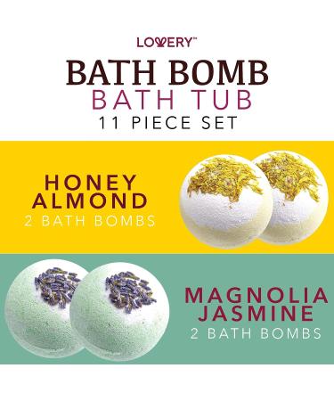 Fathers Day Gift: 10 Oversized Bath Bombs with Shea & Coco Butter, Dry Flower Petals, Multiple Fragrances - Rich Spa Bath Set in Cute Tub - Perfect Birthday Gift for Women and Men - Buy Online on GoSupps.com