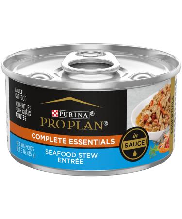 Purina Pro Plan Entrees in Sauce Adult Canned Wet Cat Food (Packaging May Vary) (24) 3 oz. Cans Seafood Stew