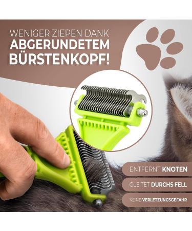 Prettypaw Professional Cat Brush Set - Optimal Care for Short & Long Hair | 100% Hygiene & Comfort with Rounded Massage Bristles - Buy Online on GoSupps.com