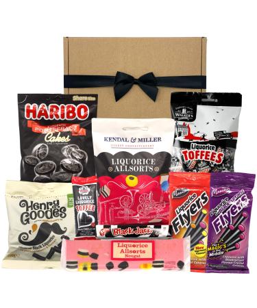 Liquorice Gift Set with Liquorice Allsorts Liquorice Flyers Pontefract Cakes Liquorice Toffee Liquorice Allsorts Nougat and more - Licorice Gift Box with Classic Sweets for a Liquorice Lover