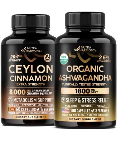 NUTRAHARMONY Ceylon Cinnamon & Organic Ashwagandha Capsules