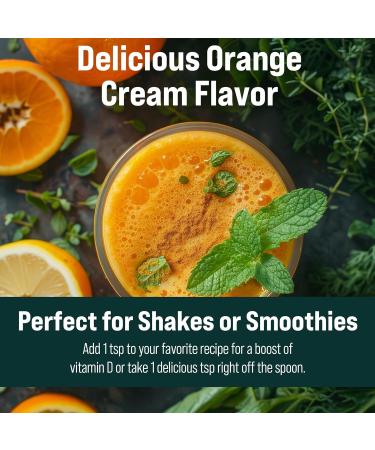 Natural Force Pure Vitamin D Liquid D3 & K2 with Coconut MCT 1 000 IU Immunity & Nutrient Absorption Booster- Vegan - Orange Cream 16 fl oz - Buy Online on GoSupps.com
