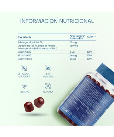  PREMIUM GUMMIES Ashwagandha KSM-66 Candy 3000mg - Natural Stress Reliever - Natural Cherry Flavour - With Vitamins B6 B12 and D3 - Sugar Free Vegan - Gluten Free - Non-GMO - 60 Sweets - 30 Days by Premium - Buy Online on GoSupps.com