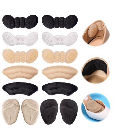 Heel Pads Inserts for Shoes 7 Pairs High Heel Grips and Metatarsal Pads for Women Man Shoe Inserts to Make Shoes Smaller Reusable Heel Cushions Protectors for Foot Pain Relief Blister Prevention
