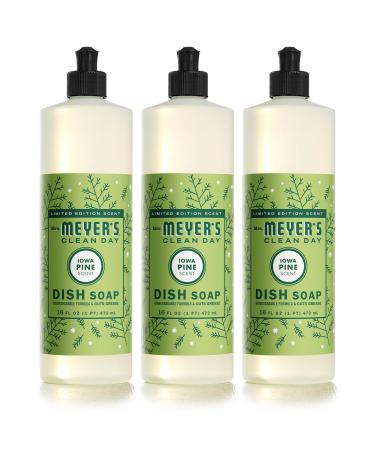 Mrs. Meyer's Liquid Dish Soap, Biodegradable Formula, Limited Edition Iowa Pine, 16 fl. oz - Pack of 3
