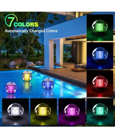Linkax Solar Pool Lights - Waterproof Floating Lamps for Garden Pond & Swimming Pool - Color Changing Set of 2 - Buy Online on GoSupps.com