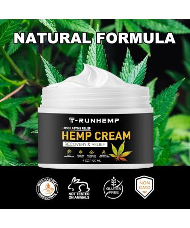 T-RUNHEMP Hemp Cream - High Strength Natural Relief for Muscles & Joints | Arnica Gel Rub with MSM - 4oz 120ml - Buy Online on GoSupps.com