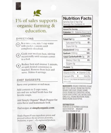 Simply Organic Brown Gravy Seasoning Mix 28g (Pack of 6) - Buy Online on GoSupps.com