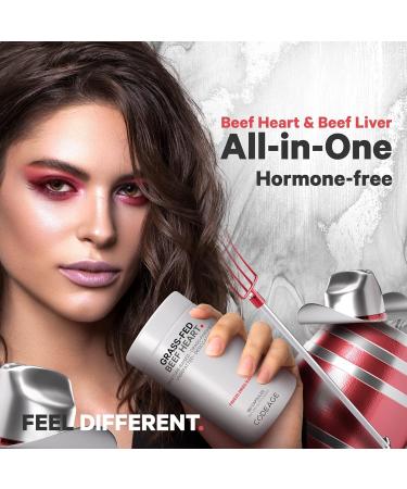 Codeage Grass Fed Beef Heart Supplement - Freeze Dried Non-Defatted Desiccated Glandular Supplements - Bovine Meat & Liver Pills - Beef Vitamins for Heart - Non-GMO -180 Capsules - Buy Online on GoSupps.com