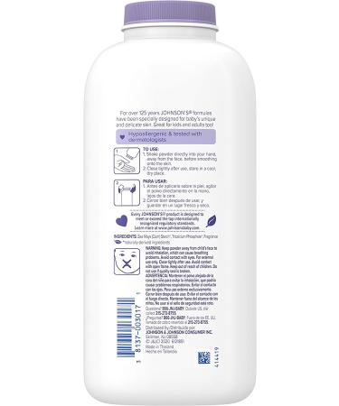Johnson's Lavender Baby Powder - Gentle Cornstarch Formula, Hypoallergenic, Paraben-Free - 15 oz (Pack of 6) - Buy Online on GoSupps.com