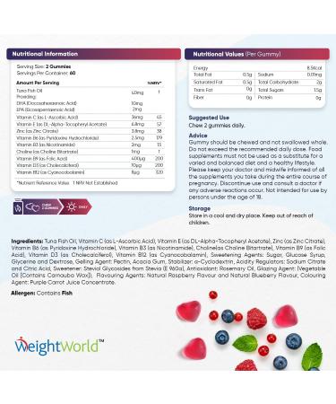 Prenatal Gummies with EPA & DHA | 2 Month Supply | Folate, Omega-3, 9 Essential Minerals | Natural Raspberry & Blueberry Flavor | Pregnancy Vitamins - Buy Online on GoSupps.com