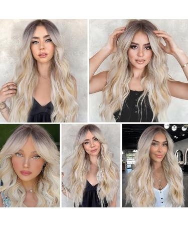 Shop Haircube Blonde Long Wavy Wigs for Women | Synthetic Hair for Daily Use | Platinum & Dark Highlights Available - Buy Online on GoSupps.com