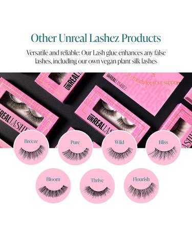 Unreal Lashez Super Strong Hold Strip Lash Glue | Precision Brush Applicator | Hypoallergenic & Waterproof Formula | Clear Drying Eyelash Glue - Buy Online on GoSupps.com