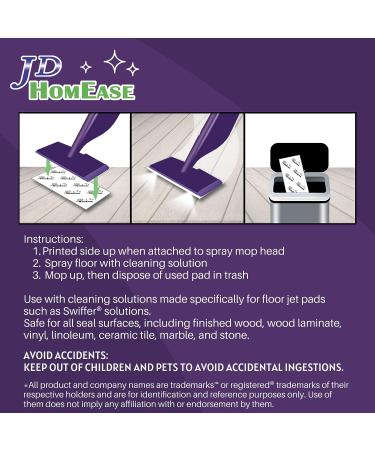 JD HOMEASE Microfiber Dry Floor Mop Pads 48 Count for Swiffer WetJet - All Purpose Multi Surface Cleaner Refill - Buy Online on GoSupps.com