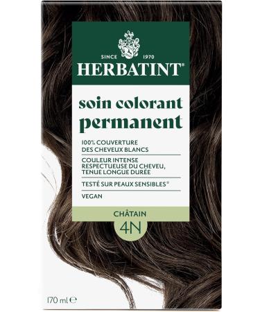 Herbatint Permanent Hair Color Treatment 4N Chestnut - 170 ml | Ammonia Free 100% Grey Coverage | Dermatologically Tested for Sensitive Skin with 8 Organic Plant Extracts - Buy Online on GoSupps.com