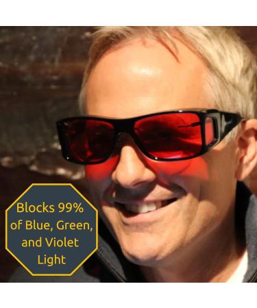 TrueDark Twilights Fitover Blue Light Blocking Glasses - Reduce Eye Strain & UV Glare for Better Sleep | Men & Women | Perfect for Computer Gaming TV & Phone - Dave Asprey - Buy Online on GoSupps.com