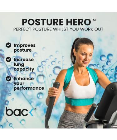 BACK Posture Hero - Adjustable Posture Corrector for Men & Women | Award-Winning Support | Fits 32-36 Inches (Pink/Turquoise S/M - Buy Online on GoSupps.com