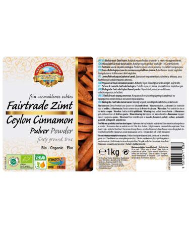 Buy Organic Ceylon Cinnamon Powder 1kg Natural Untreated & Finely Ground for Raw Food - Pearls - Buy Online on GoSupps.com