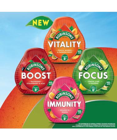 Robinsons Vitality Peach Mango & Passion Fruit Juice Benefit Drops 66ml with Vitamin B3 - Pack of 1 - Buy Online on GoSupps.com