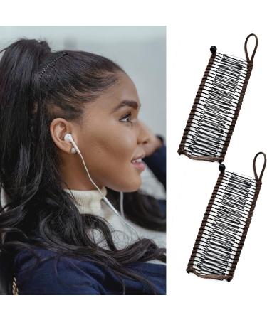 2 PCS Banana Hair Clips Large Size Stretch Banana Clip 30 Teeth Vintage Clincher Combs Non Slip Banana Clip Banana Hair Grips Elastic Banana Hairpin for Women Natural Thick Hair Curly Hair Brown - Buy Online on GoSupps.com