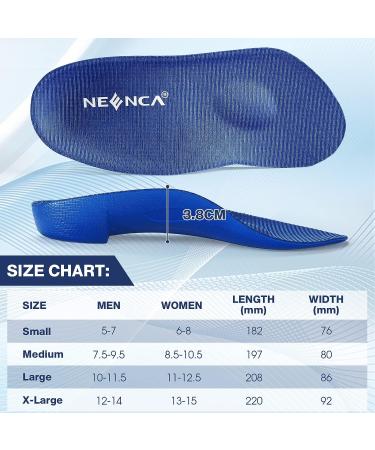 NEENCA Orthotic Arch Support Insoles for Plantar Fasciitis Relief - Women Men, S Black - Buy Online on GoSupps.com