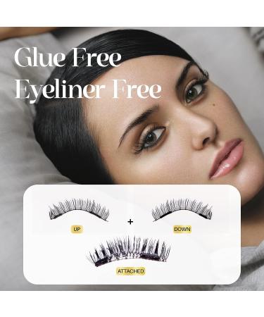 Dual Magnetic Reusable False Eyelashes Set - No Glue Needed | Soft 3D Fake Lashes Extension | Natural Look with Tweezers - 2 Pairs - Buy Online on GoSupps.com