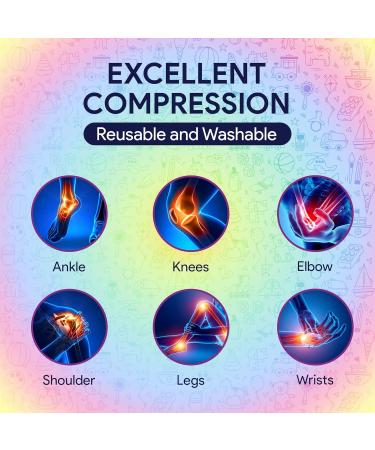 Elastic Bandage Wrap with Self Closure - 3 x 180 Compression Sports Wrap - 2 Pack Breathable & Moisture Resistant Bandages for Sprains - Camo & Tie Dye - Buy Online on GoSupps.com