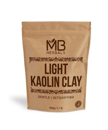 MB Herbals Light Kaolin Clay 1.1 lb / 17.6 oz / 500g | Kaolin White Clay for Face Pack