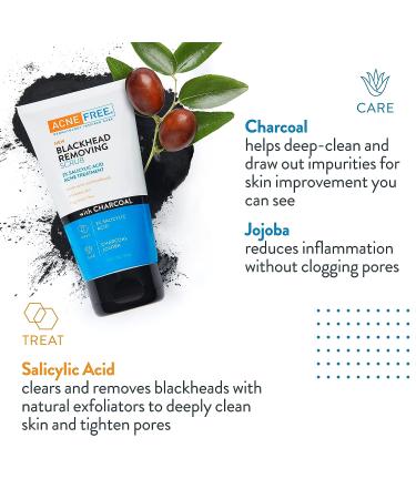 Acne Free Blackhead Removing Face Scrub | 2% Salicylic Acid | Charcoal & Jojoba | 5 oz - Buy Online on GoSupps.com