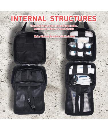 Meqi Medical Molle Tactical Bag | EMT First Aid IFAK Rip-Away Utility Pouch for Camping Hunting Hiking and Adventure - Brown - Buy Online on GoSupps.com