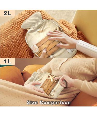 Naanle 2L Transparent Hot Water Bottle with Cover - Large Seestern Design for Bed Hand & Foot Warmer | Pain Relief & Heat Therapy - Buy Online on GoSupps.com