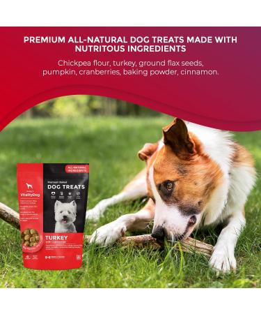 Vitality Dog Turkey with Cranberries - Premium Baked Dog Treats - Training Treats for Dogs Pet Treats Dog Snacks - Made in Canada Grain Free Human Grade 400g / 14.1oz Turkey with Cranberries 400 g (Pack of 1) - Buy Online on GoSupps.com