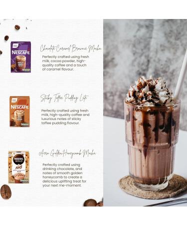 Instant Coffee Bundle Gold Variety Pack - Toffee Pudding Latte Chocolate Caramel Brownie Mocha Aero Golden Honeycomb Mocha Bundled with Salted Caramel Oat Biscuits - Buy Online on GoSupps.com
