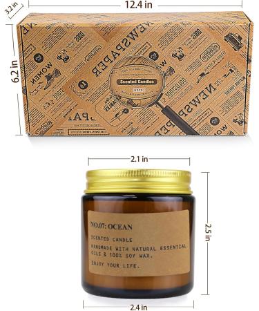 8-Piece Aromatherapy Candle Set - Soy Wax Fragrance Candles in Glass | Rose Teak Amber Mint & Grapefruit - Perfect for Room Fragrance Gifts and Celebrations - Buy Online on GoSupps.com
