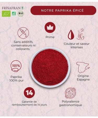  FRISAFRAN FRISAFRAN | Organic Hot Paprika Powder 40g | Hot Paprika | Strong Paprika | Ground Paprika | Strong Ground Paprika from Spain - Buy Online on GoSupps.com