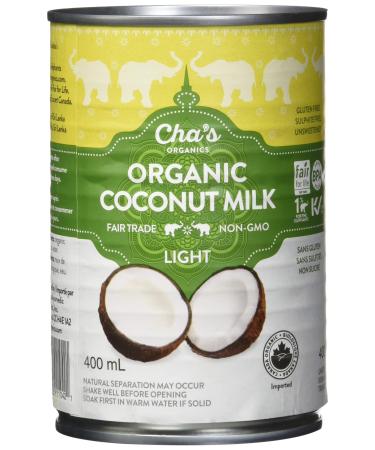 Cha's Organics Light Coconut Milk (Pack of 12) 4.8 L