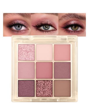 Erinde Erinde Matte Glitter Eyeshadow Palette - 9 Colors Long Lasting Waterproof Metallic Purple Glitter Eyeshadow Palette Long Lasting Cream