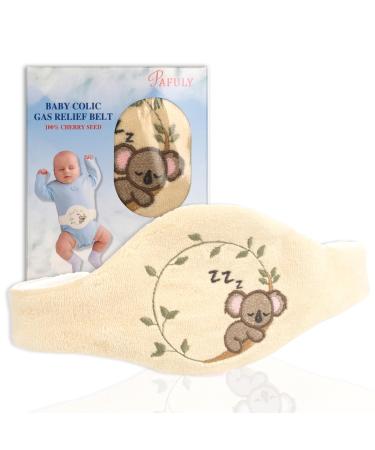 Baby Colic Gas and Upset Stomach Relief for Newborns-100% Cherry Seed-Heated Tummy Wrap-Colic Baby Swaddling Belt for Natural Relief Soothing and Calming (Beige)