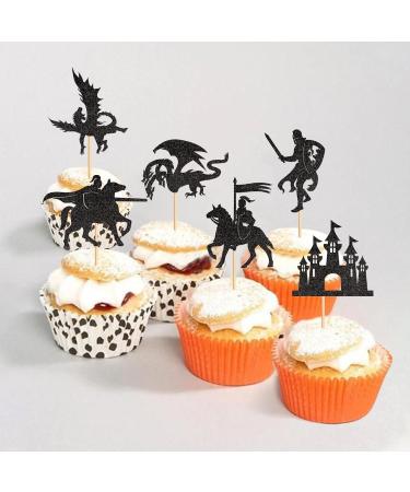 24 Pieces Dragon Theme Cupcake Toppers - Mythical Cake Decorations for Weddings Birthdays & Parties - Buy Online on GoSupps.com