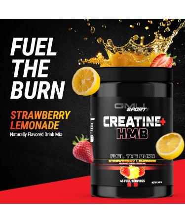 GMU SPORT Creatine 2.0 Flavored Creatine + HMB Powder | 45 Servings |5g Creatine Monohydrate + 3g HMB + Piperine |Strength Recovery & Muscle Builder | Strawberry Lemonade Drink Mix for Men & Women - Buy Online on GoSupps.com