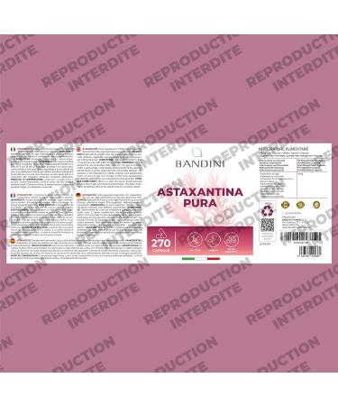 Bandini Pure Astaxanthin 18 mg Haematococcus Pluvialis Algae | 270 Capsules for 9 Months | High Concentration & Bioavailability | Natural and Powerful Antioxidant | No Additives 100% Vegan - Buy Online on GoSupps.com