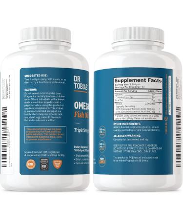 Dr. Tobias Omega 3 Fish Oil and Vitamin D-3 Promotes Overall Health - 3 Month Supply - Buy Online on GoSupps.com