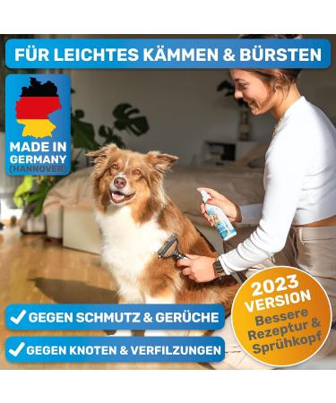 Bluepet Devilzungspray for Dogs & Cats - Made in Germany - Anti-Tangle Fellspray with Aloe Vera & Shea Butter - Remove Mats & Knots - Includes Undercoat Brush - Buy Online on GoSupps.com