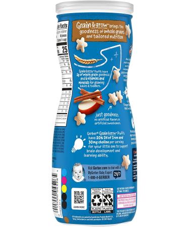 Gerber Puffs Cereal Snack - Apple Cinnamon Flavor for 8+ Months - 1.48 oz (42 g) - Buy Online on GoSupps.com