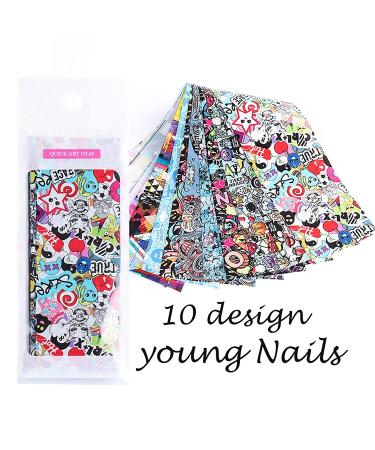 Graffiti Nail Art Foil Stickers - Holographic Transfer Decals for Women & Girls - Buy Online on GoSupps.com