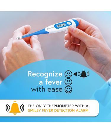 iProven Digital Oral Thermometer for Adults and Kids - Accurate Reading with Smiley Fever Indicator - Flexible Tip - Royal Blue - Buy Online on GoSupps.com